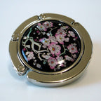  Mother of Pearl Pink Flower Desk Table Folding Purse Caddy Handbag Hanger Hook