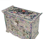 Mother of Pearl Art Drawer Jewelry Box Gift Trinket Keepsake Treasure Chest Case