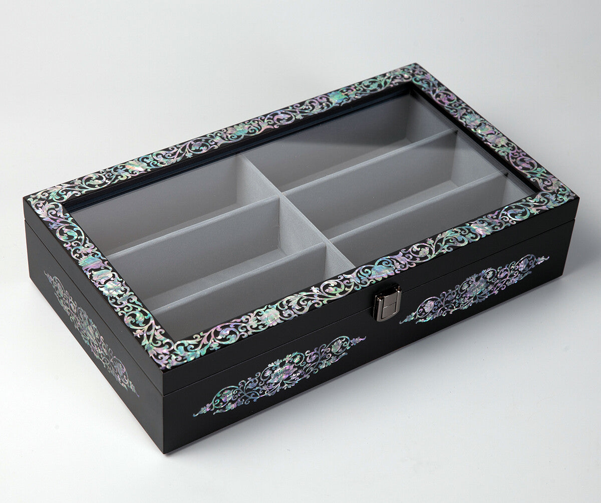 Mother of Pearl Wood Sunglasses Box Eyeglasses Display Storage Organizer Holder 