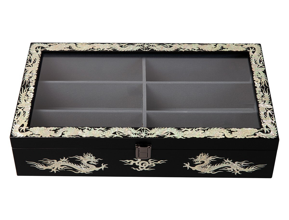 Mother of Pearl Dragon Wood Sunglasses Box Eyeglasses Display Storage Organizer