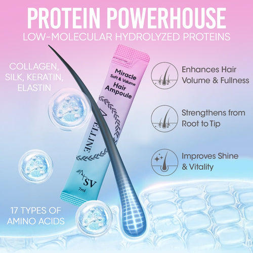 ADELLINE Miracle Hair Ampoule 15 Set | Korean Protein Filler for Damaged Hair