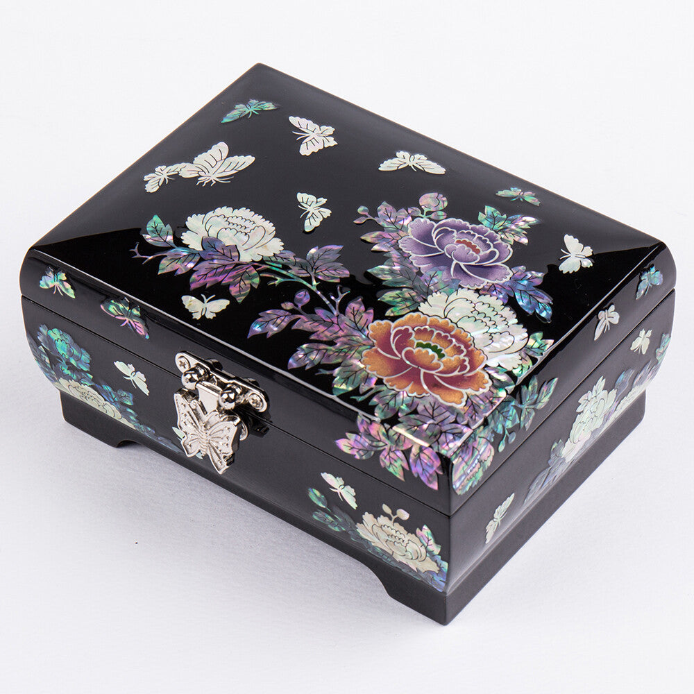 Mother of Pearl Wood Jewelry Trinket Keepsake Chest Ring Case Gift Box Storage 