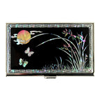 MOP Black Yellow Moon Design Business Credit Name Card Pocket Holder Case Wallet