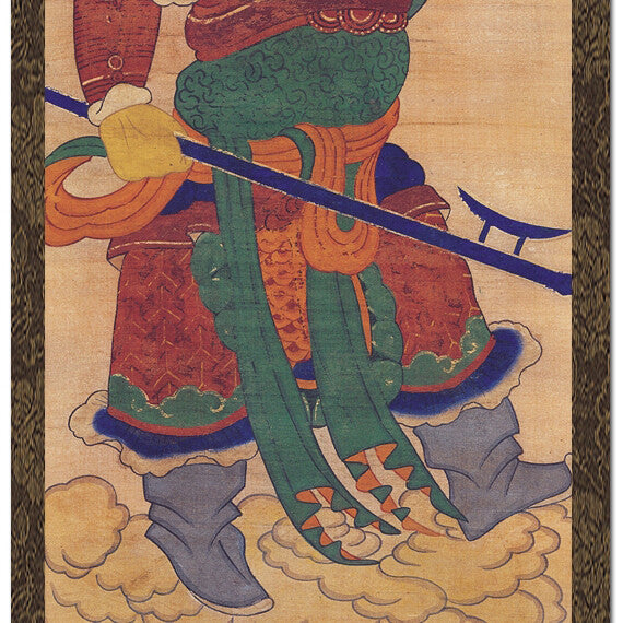 Chinese Zodiac Sign 12 Animal Guardian Deity Rooster Hanging Scroll Painting