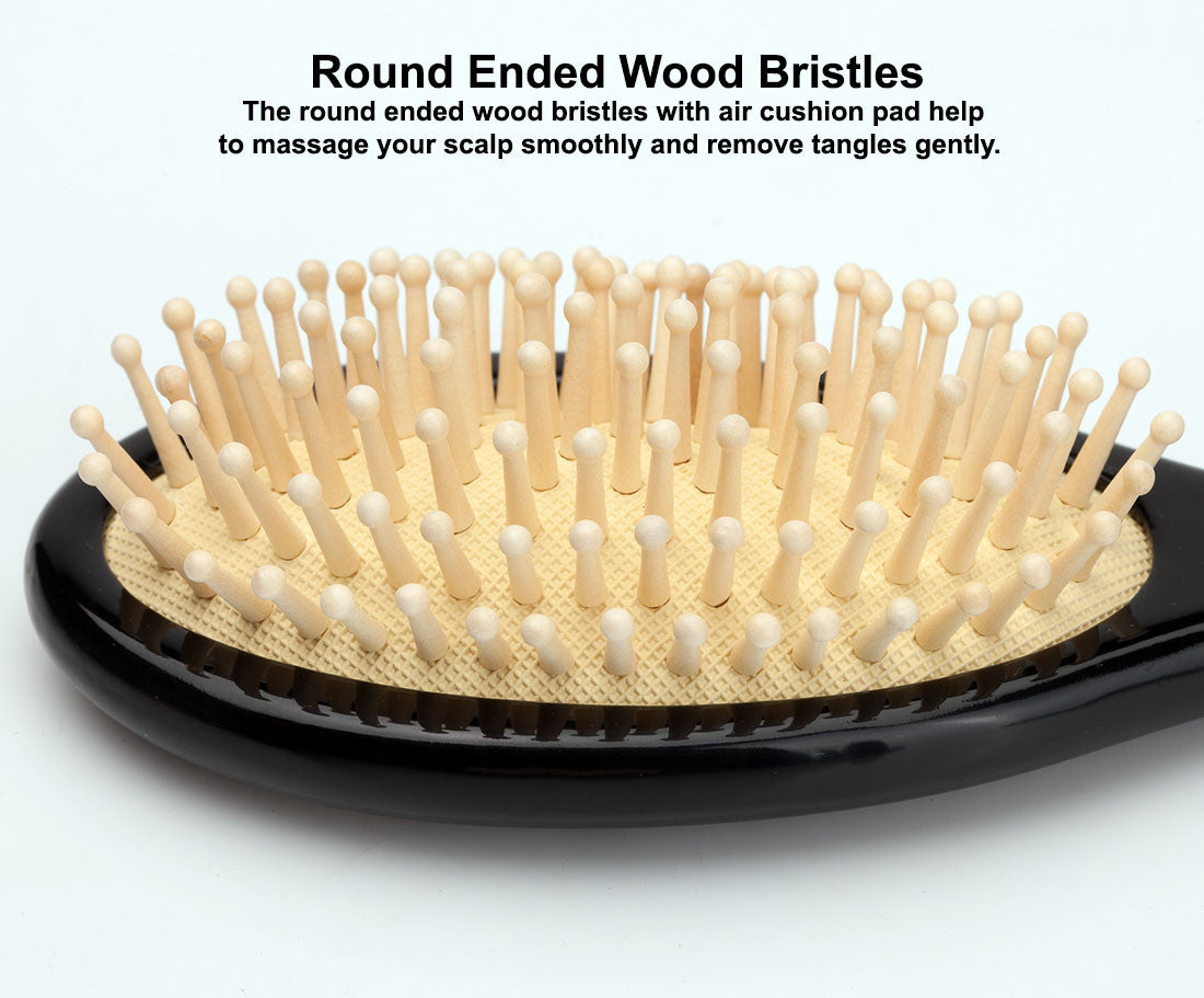 Mother of Pearl Scalp Massage Tangle Detangler Wood Comb Hair Brush