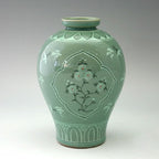 Korean Celadon Green Porcelain Ceramic Art Pottery Flower Art Pottery Asian Vase