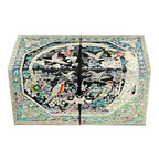 Mother of Pearl Black Womens Bird Jewelry Trinket Box Organizer Storage Holder