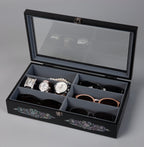 Mother of Pearl Wood Sunglasses Box Eyeglasses Display Storage Organizer Holder 