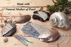 Mother of Pearl Peacock Design Compact Cosmetic Makeup Round Hand Pocket Mirror