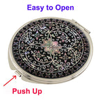MOP Double Butterfly Design Cosmetic Makeup Vanity Compact Beauty Handbag Mirror