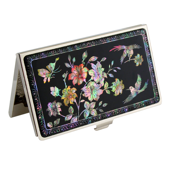 MOP Cherry Blossom Flower Design Business Name Credit ID Card Holder Case Wallet