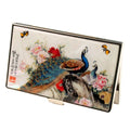 Mother of Pearl Peacock Metal RFID Block Business Credit Name Card Case Holder