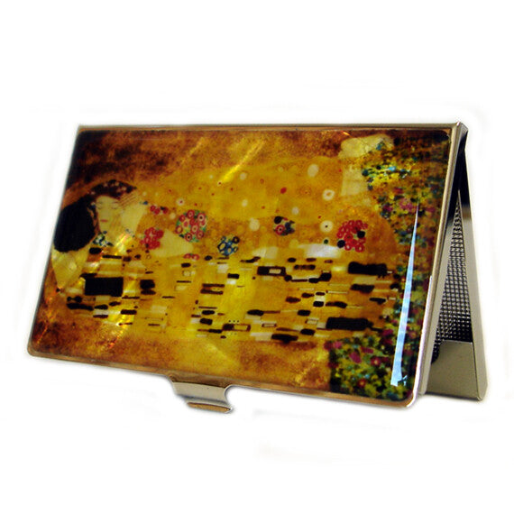  Mother of Pearl Kiss by Gustav Klimt Metal Business Credit Card Case Holder 
