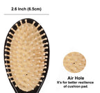 Mother of Pearl Oval Butterfly Scalp Massage Detangling Wood Bristle Hairbrush