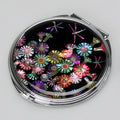 Mother of Pearl Dragonfly Compact Cosmetic Makeup Round Hand Purse Pocket Mirror