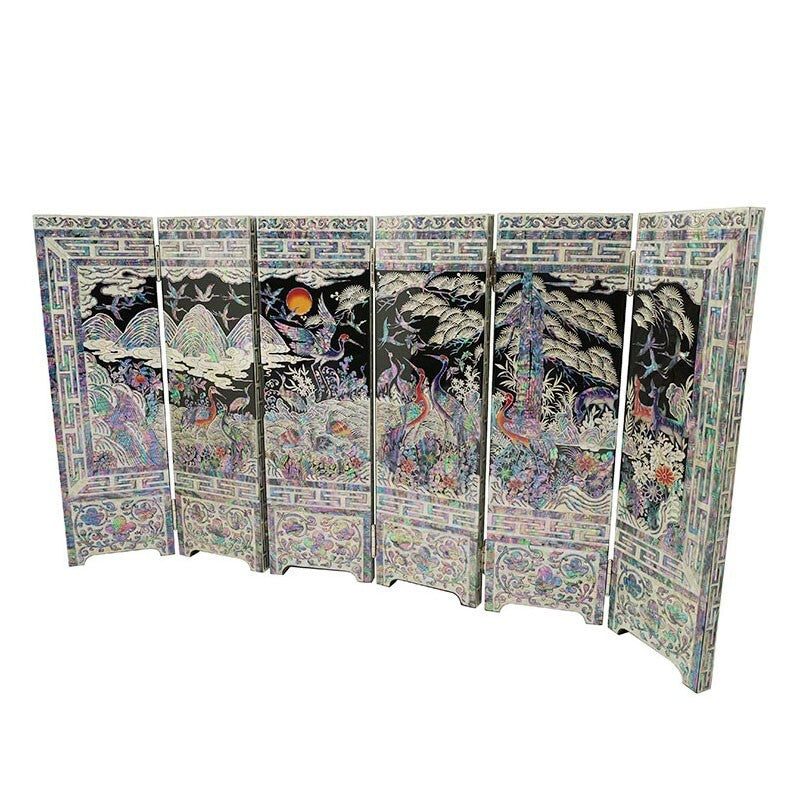 Mother of Pearl Room Decor Mini Folding Screen Wall Room Art Deco Plaque Accent