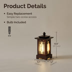 Carved Wood Art Lamp Lantern Brown Asian Bedside Bedroom Table Light Home Accent