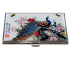 Mother of Pearl Peacock Metal RFID Block Business Credit Name Card Case Holder