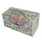 Mother of Pearl Inlay Butterfly Flower Wood Jewelry Box Keepsake Chest Gift Case