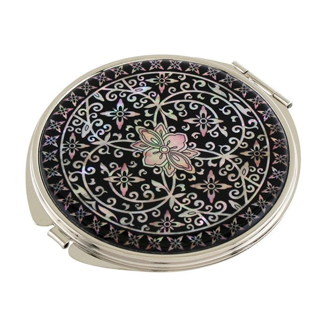 Mother of Pearl Magnifying Compact Cosmetic Makeup Purse Beauty Handbag Mirror