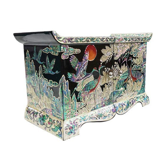 Mother of Pearl Art Secret Jewelry Box Gift Trinket Keepsake Treasure Chest Case
