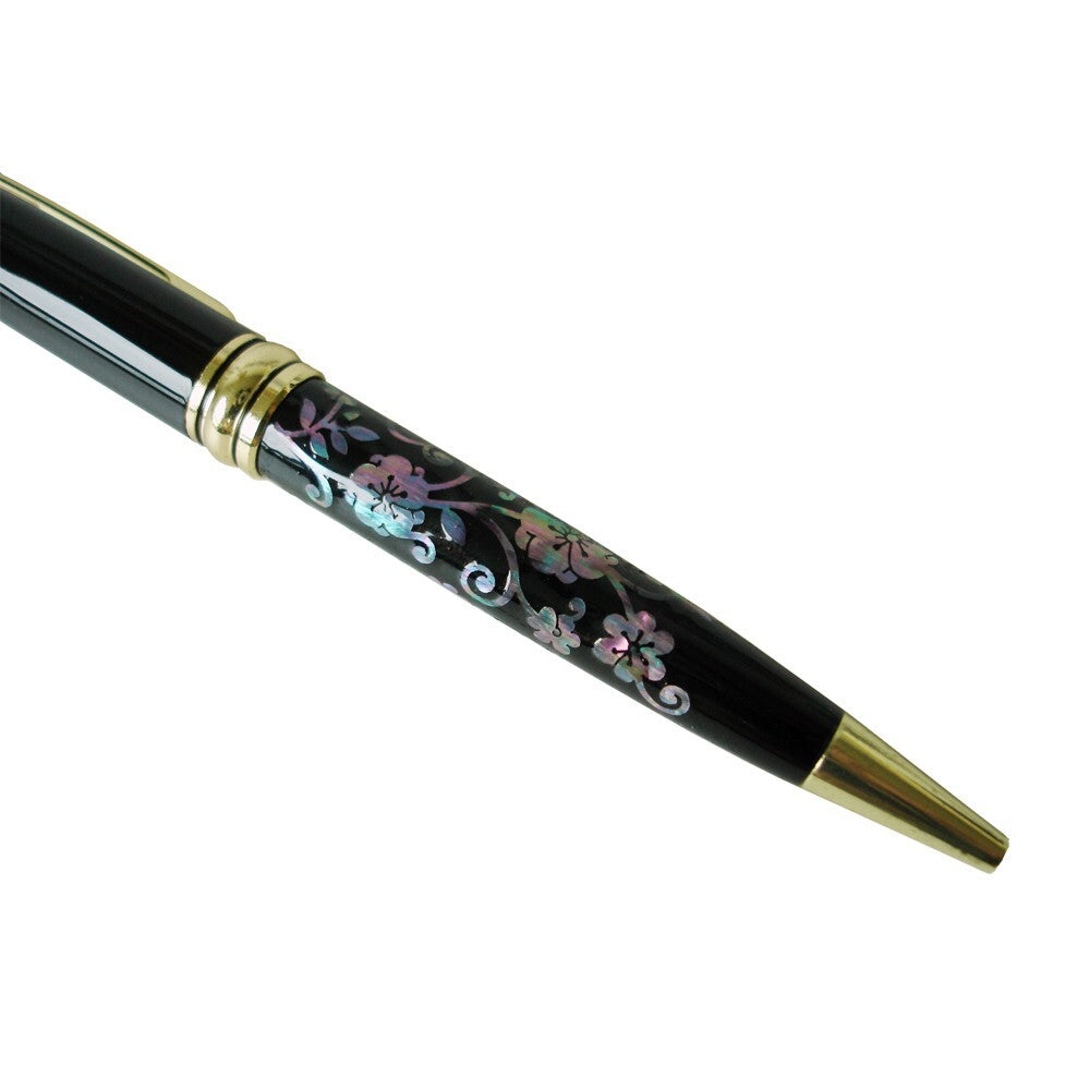 Mother of Pearl Retractable Flower Luxury Handmade Executive Gift Ballpoint Pen