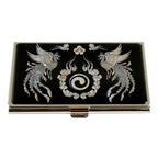 Mother of Pearl Phoenix Design Business Card Case Credit Name ID Wallet Holder