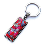 Mother of Pearl Car Keychain Butterfly Red Backpack Key Pendant Bag Charm Ring