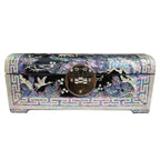 Mother of Pearl Art Inlay Wood Korean Black Jewelry Keepsake Treasure Chest Box