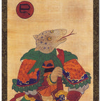 Chinese Zodiac Sign 12 Animals Snake Wall Hanging Scroll Korean Folk Painting