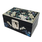 Mother of Pearl Wood Jewelry Box Necklace Decorative Ring Keepsake Trinket Case