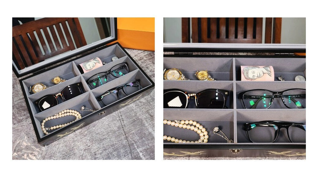 Mother of Pearl Bird Sunglass Box Eyeglasses Display Storage Show Case Holder