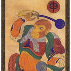 Chinese Zodiac Sign 12 Animals Monkey Wall Hanging Scroll Korean Folk Painting