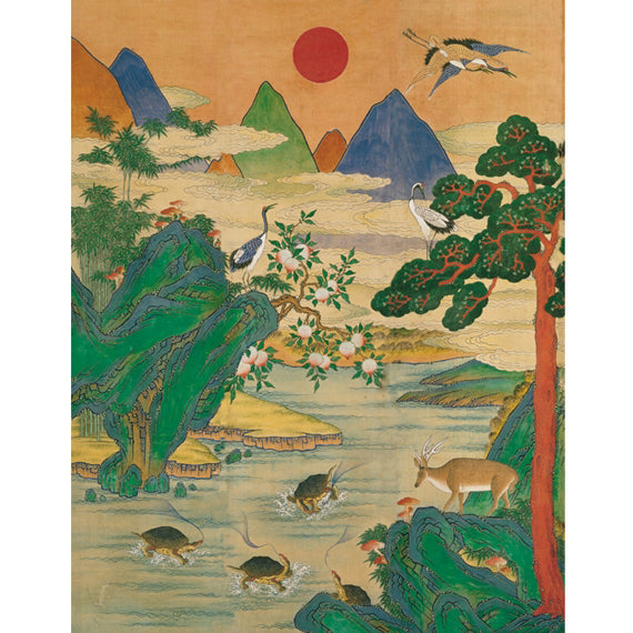 Wall Decor Art Silk Hanging Scroll Folk Landscape Home Longevity Painting Print