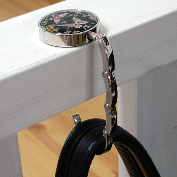  Mother of Pearl Butterfly Foldable Purse Bag Caddy Handbag Holder Hanger Hook