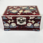 Mother of Pearl 2-Tier Lacquer Wood Jewelry Trinket Keepsake Chest Box Storage