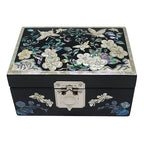 Mother of Pearl Wood Jewelry Box Necklace Decorative Ring Keepsake Trinket Case