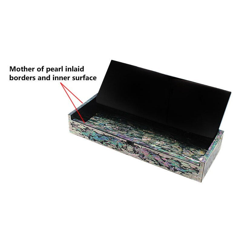 2024 Dragon Zodiac Desk Wood Pen Pencil Brush Holder Lid Case Box Gift Storage