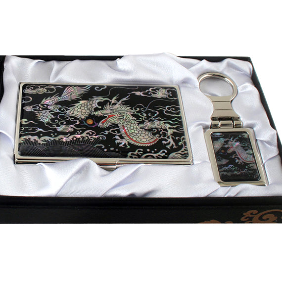 MOP Dragon Ball Design Keychain Key Ring Fob Business Card Case Holder Gift Set 
