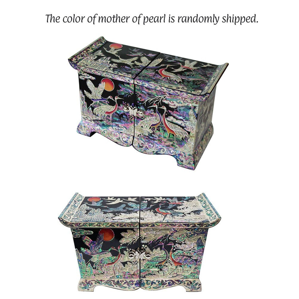 Mother of Pearl Art Secret Jewelry Box Gift Trinket Keepsake Treasure Chest Case