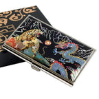Mother of Pearl Tiger Dragon Fight Business Credit Name Card Case Wallet Holder