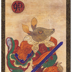 Chinese Zodiac Sign 12 Animals Rabbit Wall Hanging Scroll Korean Folk Painting