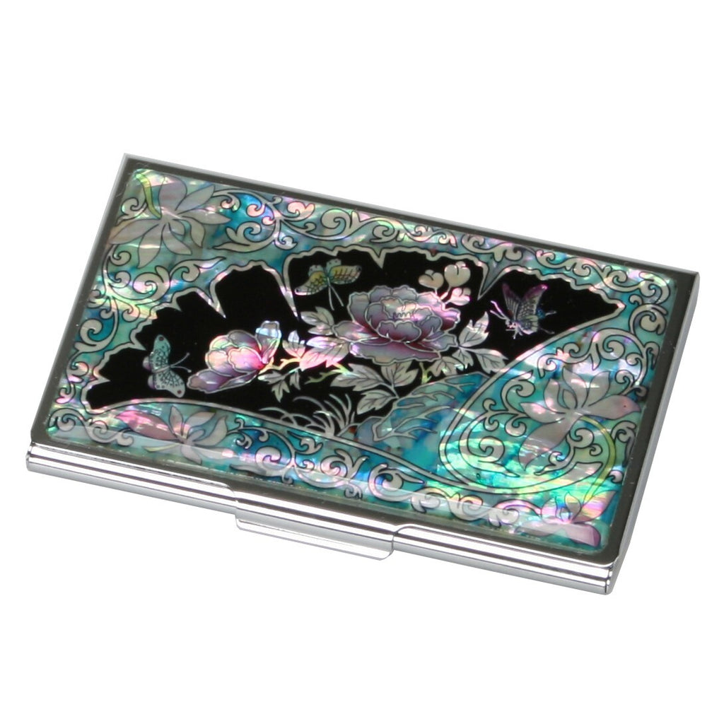 Mother of Pearl Business Credit Bank Card Case Name Money ID Holder Thin Wallet