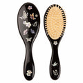 Mother of Pearl Oval Butterfly Scalp Massage Detangling Wood Bristle Hairbrush
