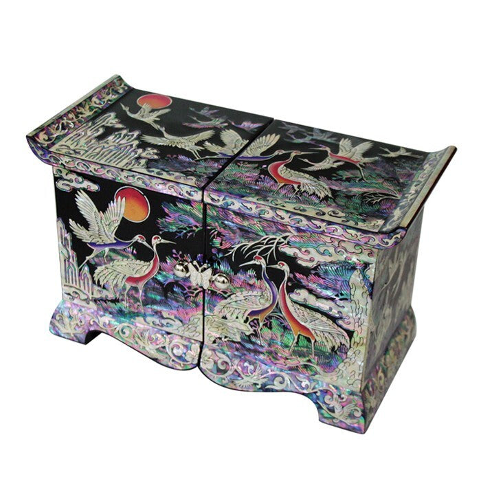 Mother of Pearl Art Secret Jewelry Box Gift Trinket Keepsake Treasure Chest Case