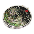 Korean Tiger Shell Compact Mirror – Bold Mother of Pearl Purse Makeup Mirror