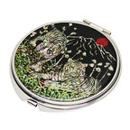 Korean Tiger Shell Compact Mirror – Bold Mother of Pearl Purse Makeup Mirror