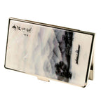 Mother of Pearl Boat Metal RFID Block Business Credit Name ID Card Case Holder