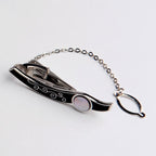Mother of Pearl Circle Design Tie Clip Bar Clasp Pin Round Cufflinks Gift Set