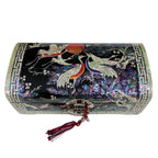 Mother of Pearl Art Inlay Wood Korean Black Jewelry Keepsake Treasure Chest Box